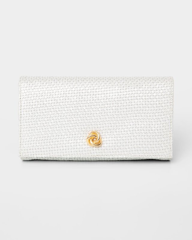 Olivia Flap Woven Clutch Bag